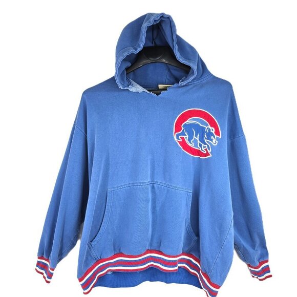 Vintage Chicago Cubs Hoodie 2X Blue Sweatshirt MLB Baseball Team Logo Y2K